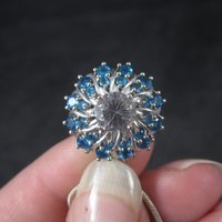Vintage 10K Aquamarine Apatite Pendant Necklace Chuck Clemency