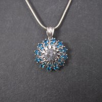 Vintage 10K Aquamarine Apatite Pendant Necklace Chuck Clemency