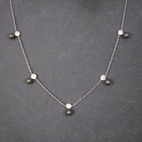Vintage 14K Peacock Pearl CZ Necklace 17 Inches