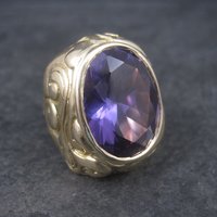 Massive Artisan Celestial 14K Color Change Sapphire Alexandrite Ring Size 8