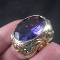Massive Artisan Celestial 14K Color Change Sapphire Alexandrite Ring Size 8