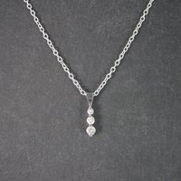 Estate 10K .28 Carat Graduated Diamond Pendant