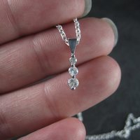 Estate 10K .28 Carat Graduated Diamond Pendant