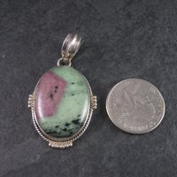Large Sterling Ruby Zoisite Pendant