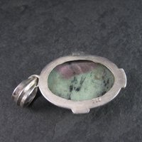 Large Sterling Ruby Zoisite Pendant