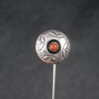 Vintage Southwestern Sterling Coral Stick Pin