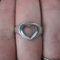 Vintage Sterling Heart Ring Size 8.25
