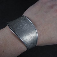Wide Vintage Sterling Wave Cuff Bracelet Charles Garnier 6.5 Inches