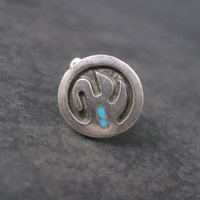 Vintage Southwestern Sterling Turquoise Tie Tack