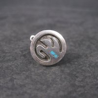 Vintage Southwestern Sterling Turquoise Tie Tack