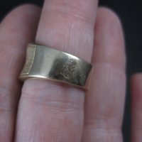 Wide Vintage 18K Vermeil Sterling Textured Ring Charles Garnier Size 7