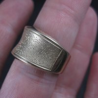 Wide Vintage 18K Vermeil Sterling Textured Ring Charles Garnier Size 7
