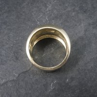 Wide Vintage 18K Vermeil Sterling Textured Ring Charles Garnier Size 7