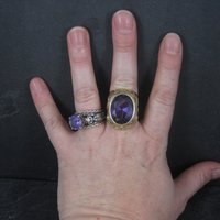 Massive Artisan Celestial 14K Color Change Sapphire Alexandrite Ring Size 8