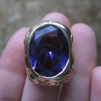 Massive Artisan Celestial 14K Color Change Sapphire Alexandrite Ring Size 8
