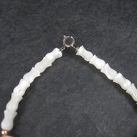 Vintage Mother of Pearl Coral Tulip Bracelet 7.5 Inches