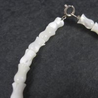 Vintage Mother of Pearl Coral Tulip Bracelet 7.5 Inches