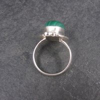 Vintage Navajo Sterling Malachite Ring Size 7