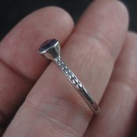 Simple Sterling Amethyst Solitaire Ring Size 9 Clyde Duneier