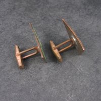 Vintage Copper Enamel Abstract Cufflinks