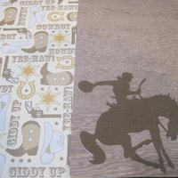 Boys 12x12 Robot Cowboy Scrapbook Paper 12 Pieces Plus Embellishments