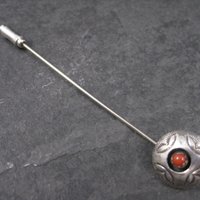 Vintage Southwestern Sterling Coral Stick Pin
