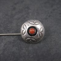 Vintage Southwestern Sterling Coral Stick Pin