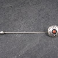 Vintage Southwestern Sterling Coral Stick Pin