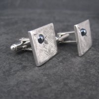 Estate Shields Silver Hematite Cufflinks