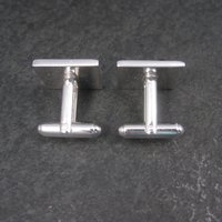 Estate Shields Silver Hematite Cufflinks