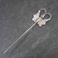 Estate Southwestern Sterling Inlay Butterfly Stick Pin