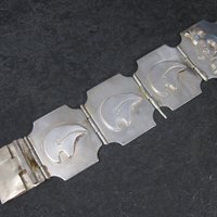 Estate Southwestern Sterling Kokopelli Bear Bracelet 7.5 Inches