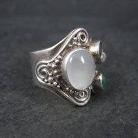 Sterling Sajen Moonstone Iolite Ring Size 7.5