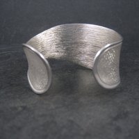 Wide Vintage Sterling Wave Cuff Bracelet Charles Garnier 6.5 Inches