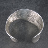 Wide Vintage Sterling Wave Cuff Bracelet Charles Garnier 6.5 Inches