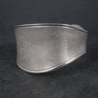 Wide Vintage Sterling Wave Cuff Bracelet Charles Garnier 6.5 Inches