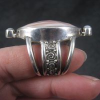 Estate Sajen Sterling Pink Mother of Pearl Ring Size 7