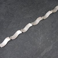 Estate Southwestern Sterling Turquoise Inlay Toggle Bracelet