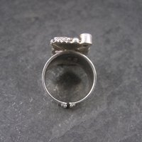 Vintage Sajen Sterling Abalone Amethyst Peridot Ring Size 7