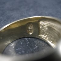 Wide Vintage 18K Vermeil Sterling Textured Ring Charles Garnier Size 7