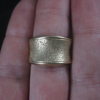 Wide Vintage 18K Vermeil Sterling Textured Ring Charles Garnier Size 7