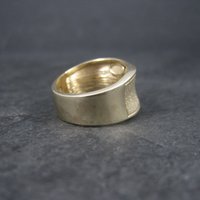 Wide Vintage 18K Vermeil Sterling Textured Ring Charles Garnier Size 7