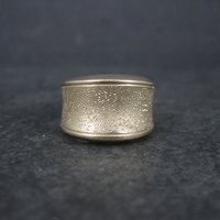Wide Vintage 18K Vermeil Sterling Textured Ring Charles Garnier Size 7