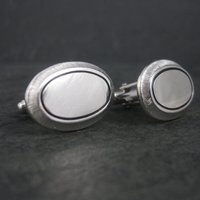 Vintage Engravable Silvertone Cufflinks