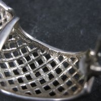 Vintage Sterling Woven Half Hoop Earrings