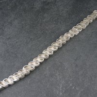 Heavy Vintage 950 Sterling Blue Glass Bracelet 8.25 Inches