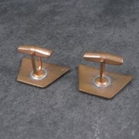 Vintage Copper Enamel Abstract Cufflinks