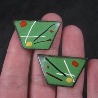 Vintage Copper Enamel Abstract Cufflinks