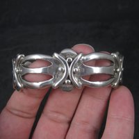 Vintage Mexican 980 Silver Cuff Bracelet 6.5 Inches