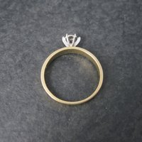 Simple Vintage 10K Diamond Illusion Solitaire Engagement Ring Size 6
